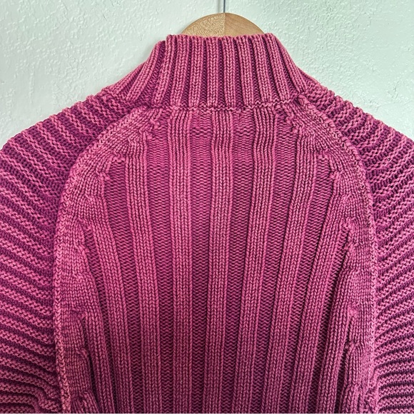 Bohme OLYMPE CABLE-KNIT SWEATER IN MAGENTA size XS - Picture 9 of 10